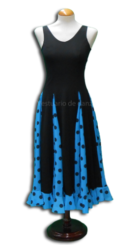 Vestido Lunares 2FQ04 Negro/Azul