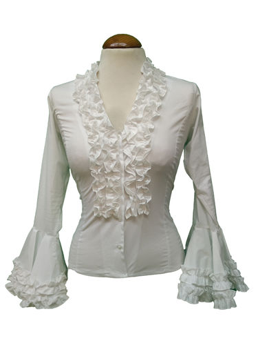 Camisa Flamenca M10 Elástica Blanco