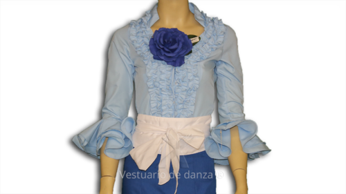 Camisa Flamenca color Azul Celeste