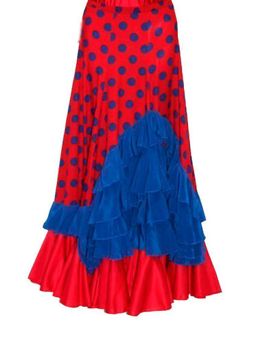 Falda para señora modelo D281 Rojo/Azul