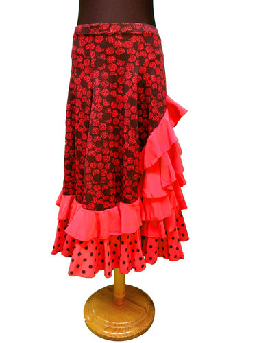 Falda estampada modelo Q281 Rojo