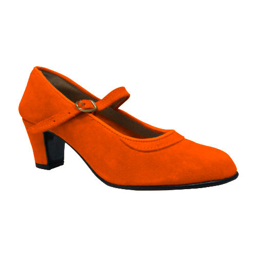 Zapato de piel ante M75 con hebilla Naranja
